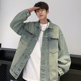 2025春季新款美式牛仔外套男夹克潮流宽松痞帅上衣JK44P95，男装夹克，电商B203-1