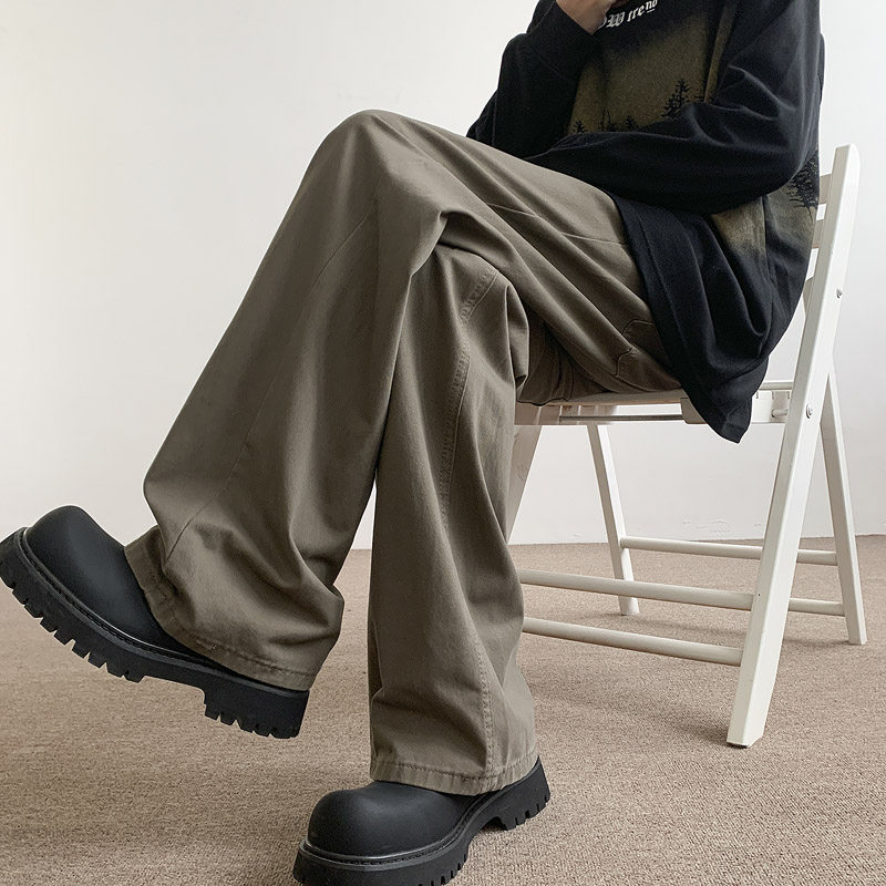 春季ins美式高街百搭休闲裤男潮流宽松直筒阔腿长裤子KZ18P42,男装休闲裤,电商B203-1