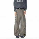 春季ins美式多口袋工装裤男潮流宽松直筒阔腿休闲裤D528P55，男装工装外套，电商B203-1