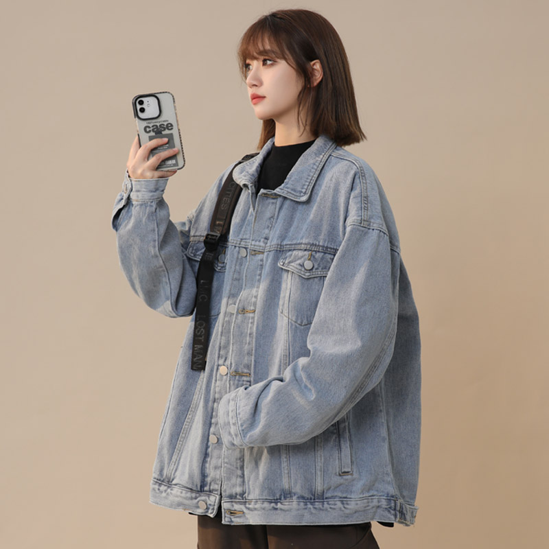 春秋季新款牛仔夹克女外套潮流宽松上衣JK50特P60,男装夹克,电商B203-1