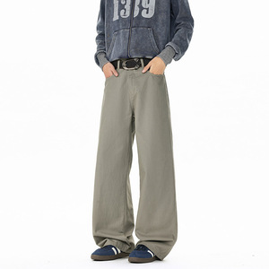 春季美式高街纯色休闲裤男士潮流宽松直筒阔腿工装裤 100H P45，男装工装外套，电商B203-1