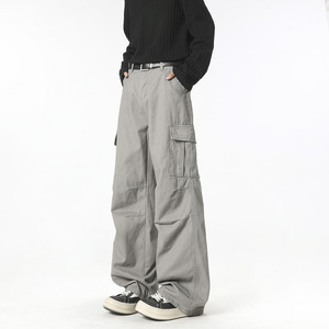 春季ins美式多口袋工装裤男潮流宽松直筒阔腿休闲长裤 D528 P55，男装工装外套，电商B203-1