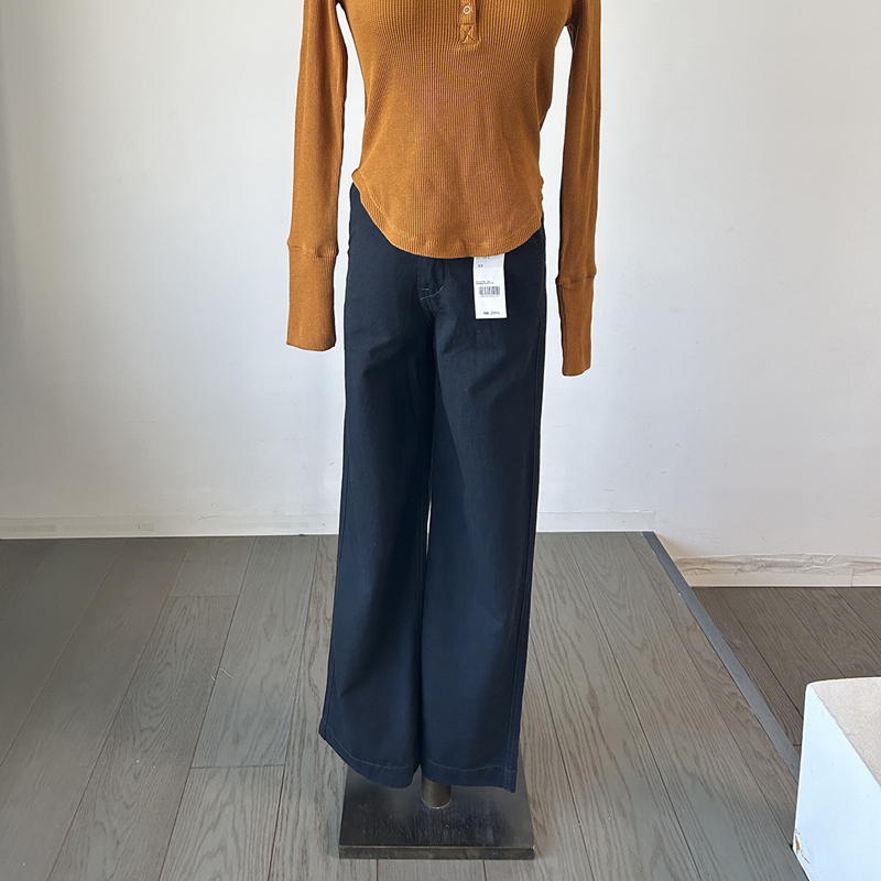 秋冬高品质厚款阔腿款牛仔裤女