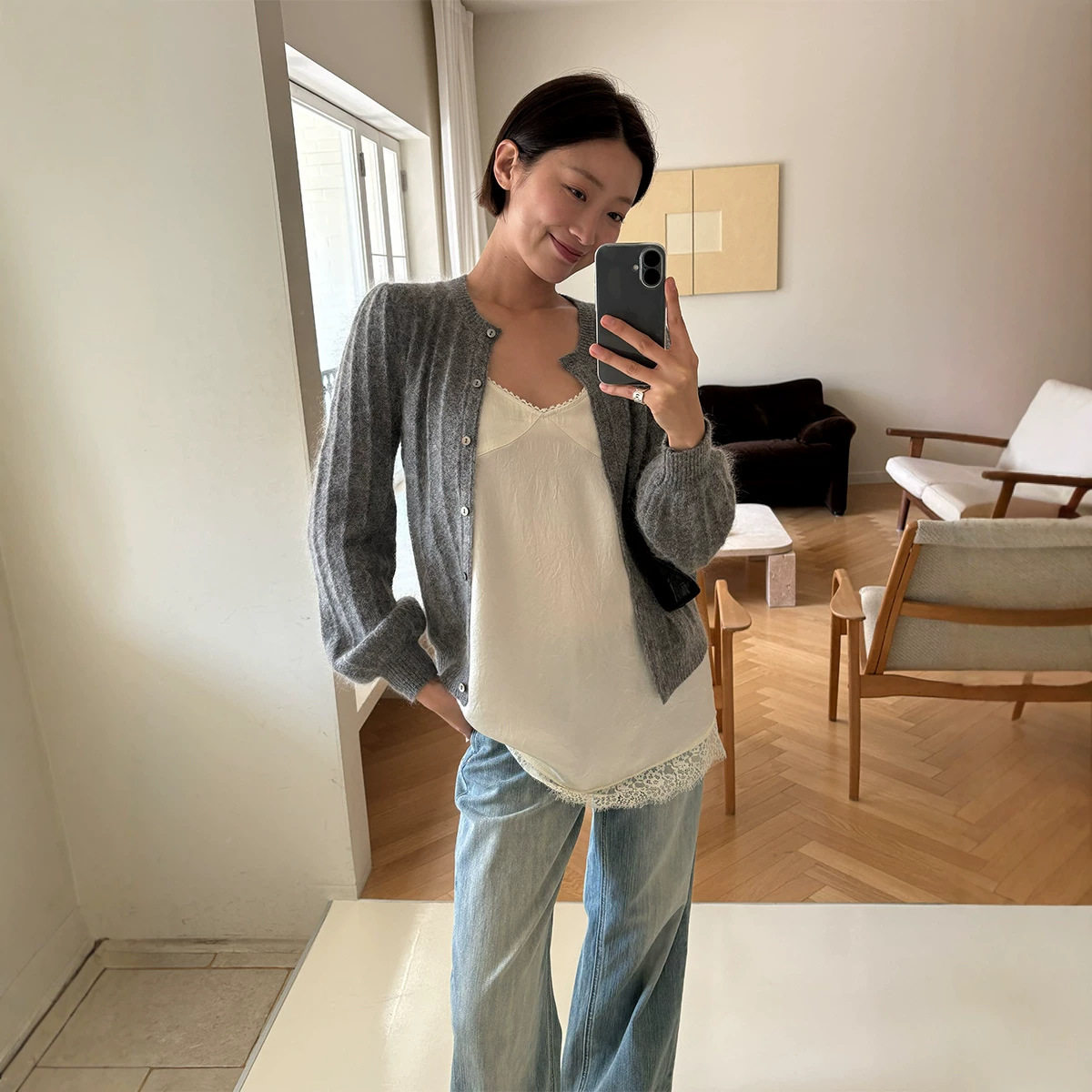 8.27上新 镂空提花飘柔马海毛羊毛针织衫女秋新款毛衣批发 22070