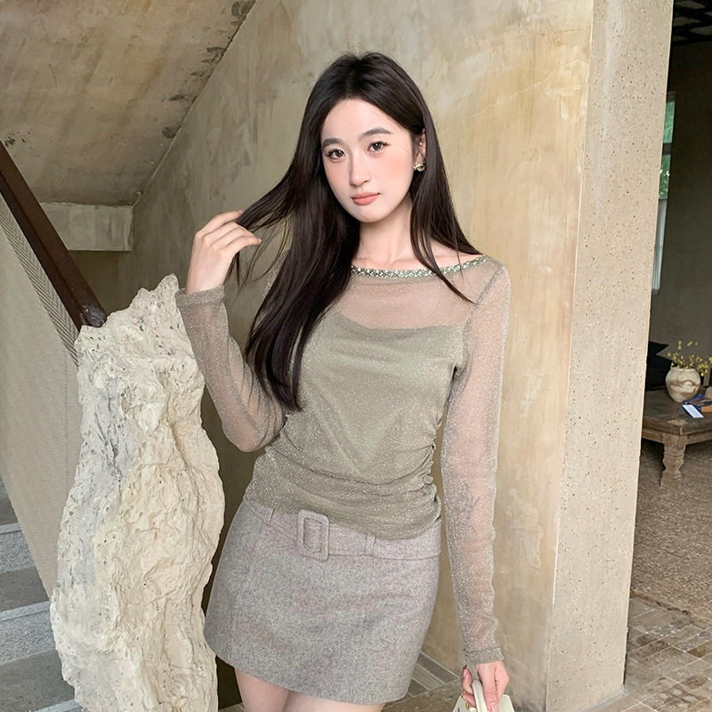 秀熙熙2026秋新款气质针织罩衫+吊带背心毛衣外套两件套装女89966