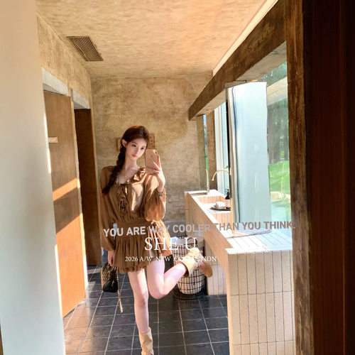 SHE U广州十三行女装韩系休闲风连衣裙女26早秋新款约会裙子