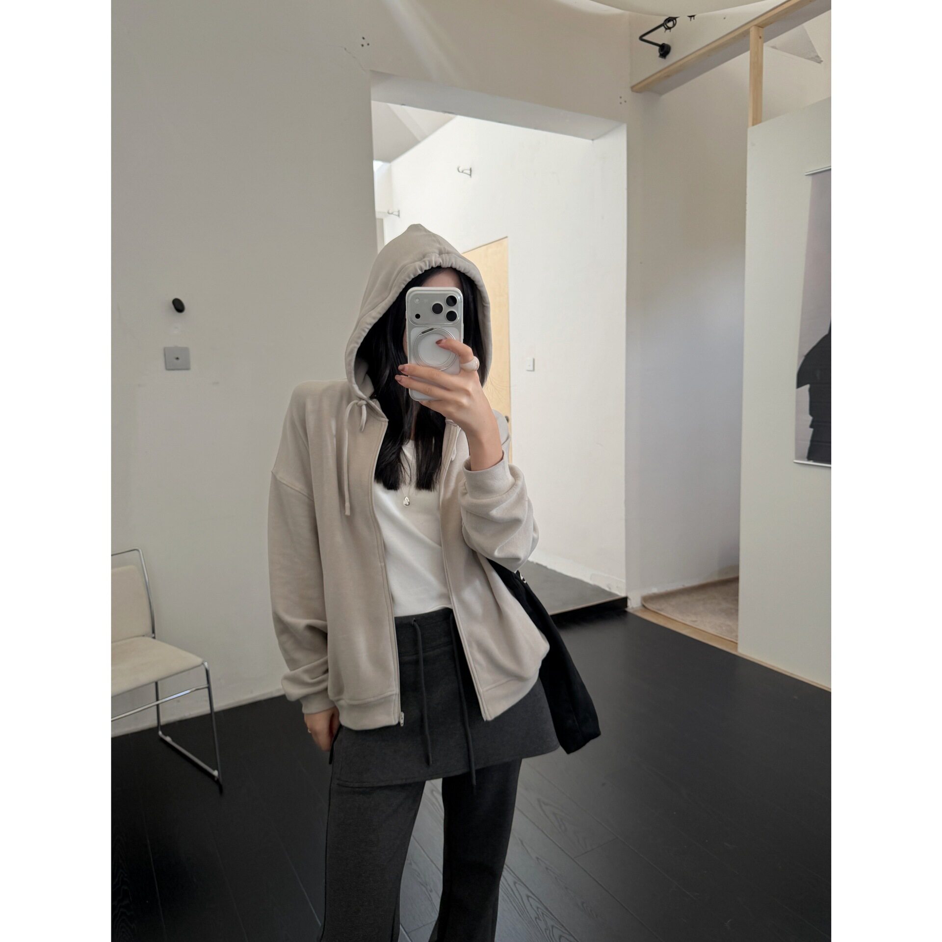 GAGD 超软糯裸肤感宽松连帽拉链卫衣女 运动休闲长袖帽衫外套26秋