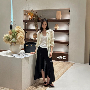 HYC十三行2026夏季新款高级感高腰不对称A字长裙显瘦半身裙20751
