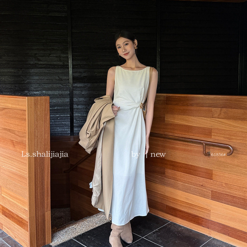 LS 法式优雅气质背心连衣裙广州十三行2026早秋新款女装裙子61856