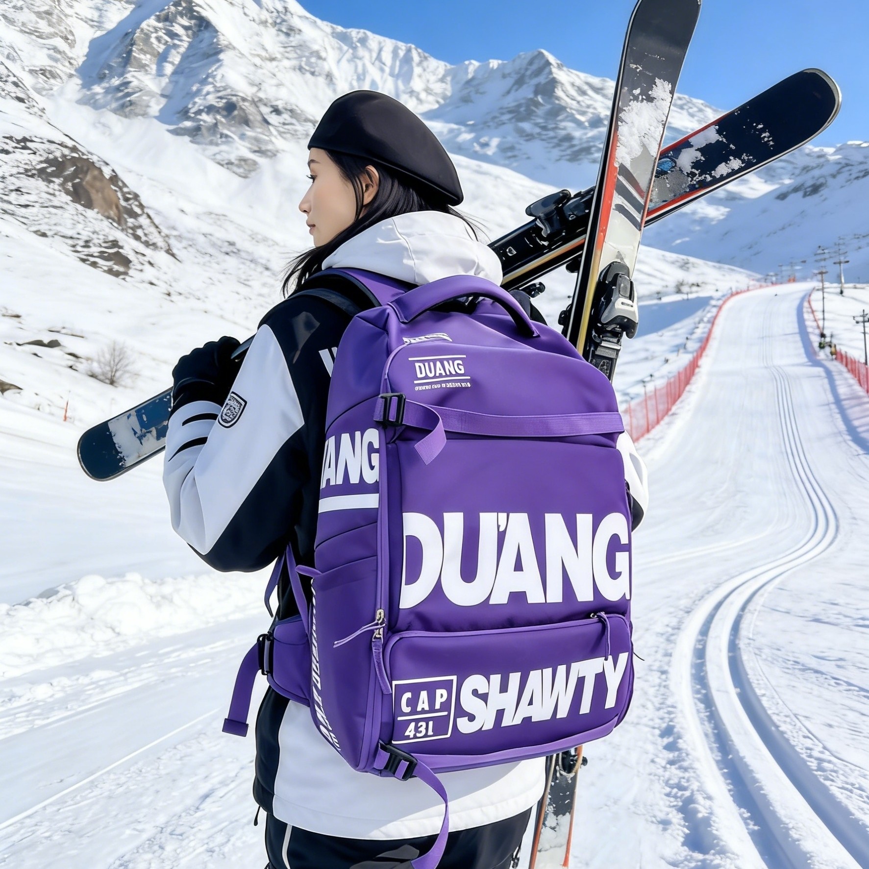 运动双肩包滑雪专用背包潮大中学生书包旅行收纳大容量户外双肩包