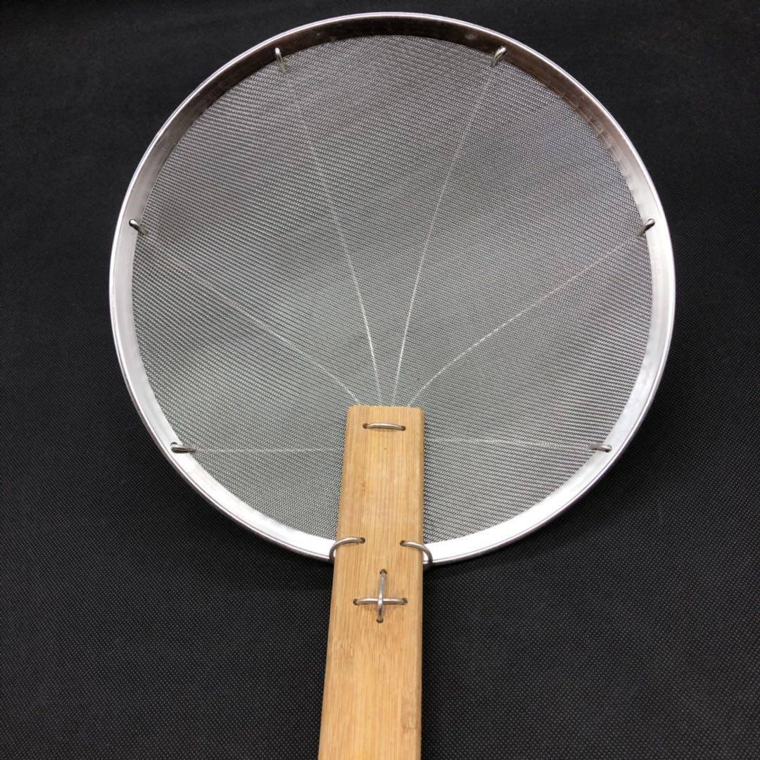竹柄加粗钢丝网大漏勺