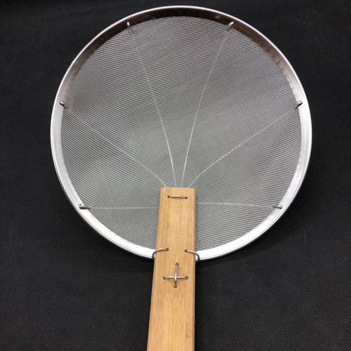 竹柄加粗钢丝网大漏勺