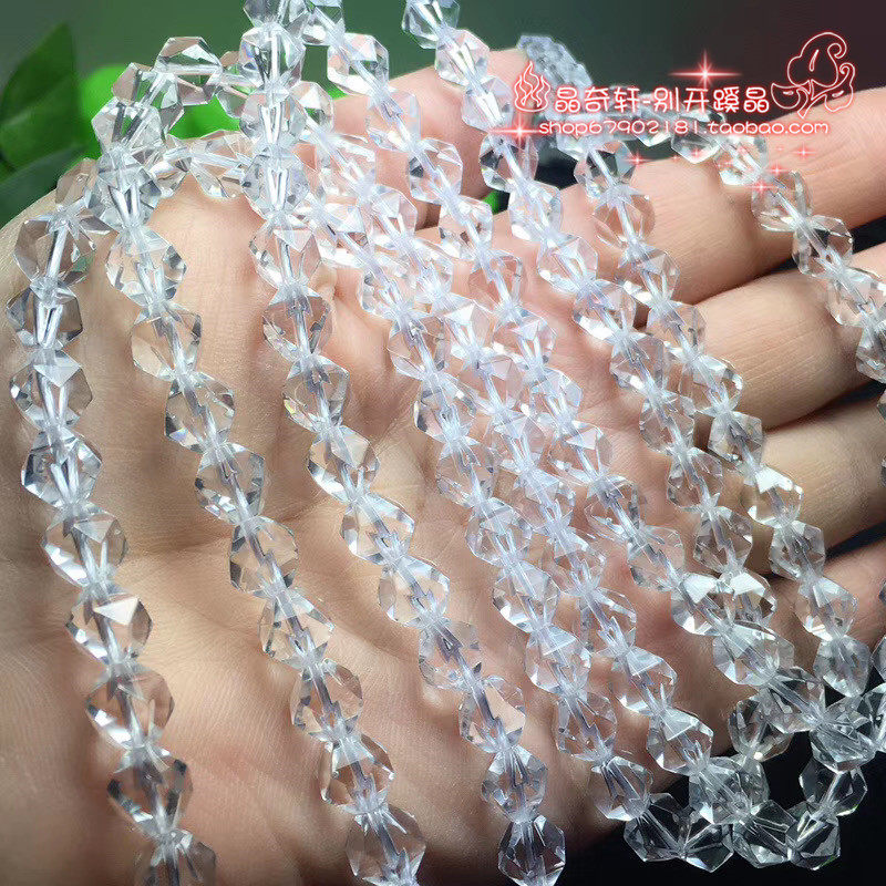 NATURAL WHITE CRYSTAL DIAMOND FACETED FACETED FACETED LOOSE BEADS CRYSTAL SEMI-FINISHED BRACELET BRACELET NECKLACE BEADS