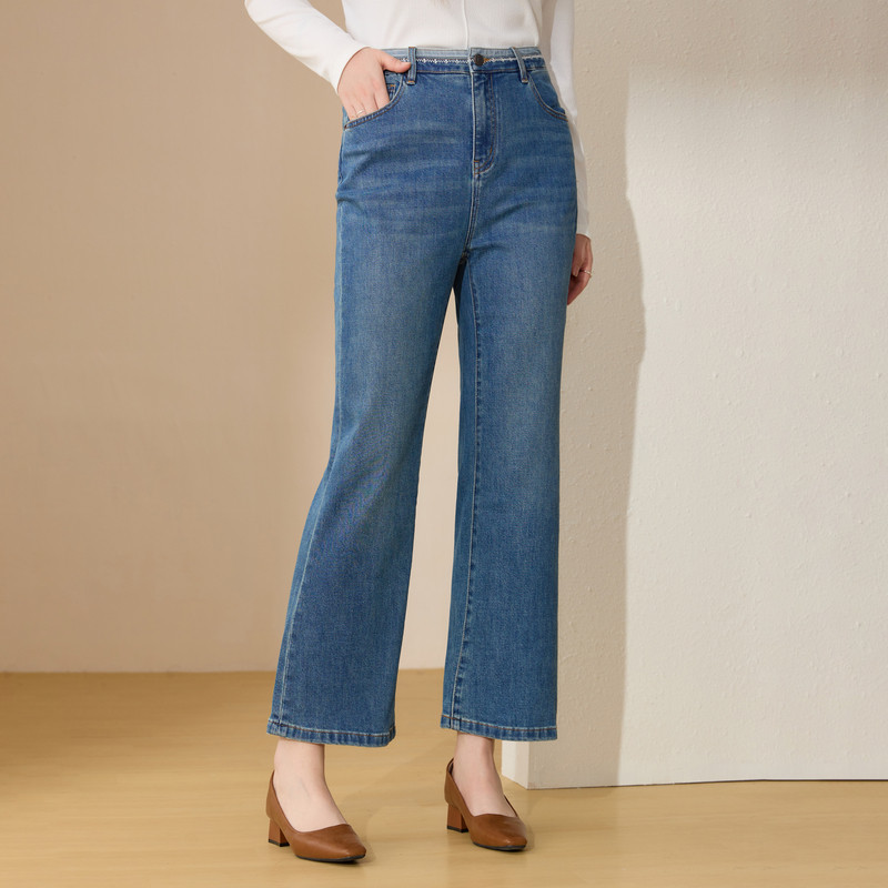 【复古刺绣微喇牛仔裤】纤莉秀大码女装时髦百搭牛仔裤胖mm春新款,女装/女士精品,大码裤装,淘宝优惠券,粉丝福利购,淘宝优惠卷