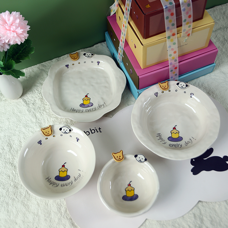 伴手礼陶瓷意面盘可爱生日餐具