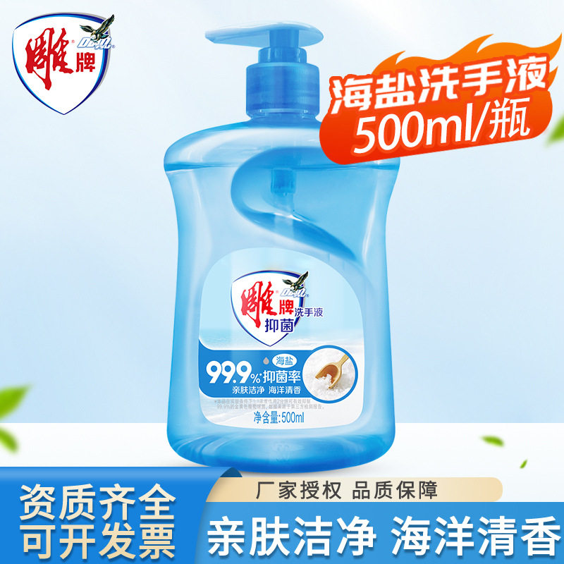 雕牌洗手液500ml海盐抑菌亲肤洁净按压瓶健康护手整箱实惠装,洗护清洁剂/卫生巾/纸/香薰,免洗洗手液,淘宝优惠券,粉丝福利购,淘宝优惠卷