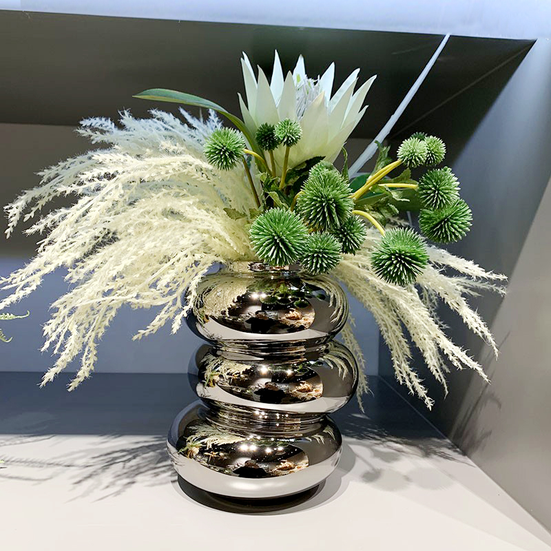 仿真帝王花成品花艺现代轻奢样板房售楼洽谈桌茶几卫生间软装摆件