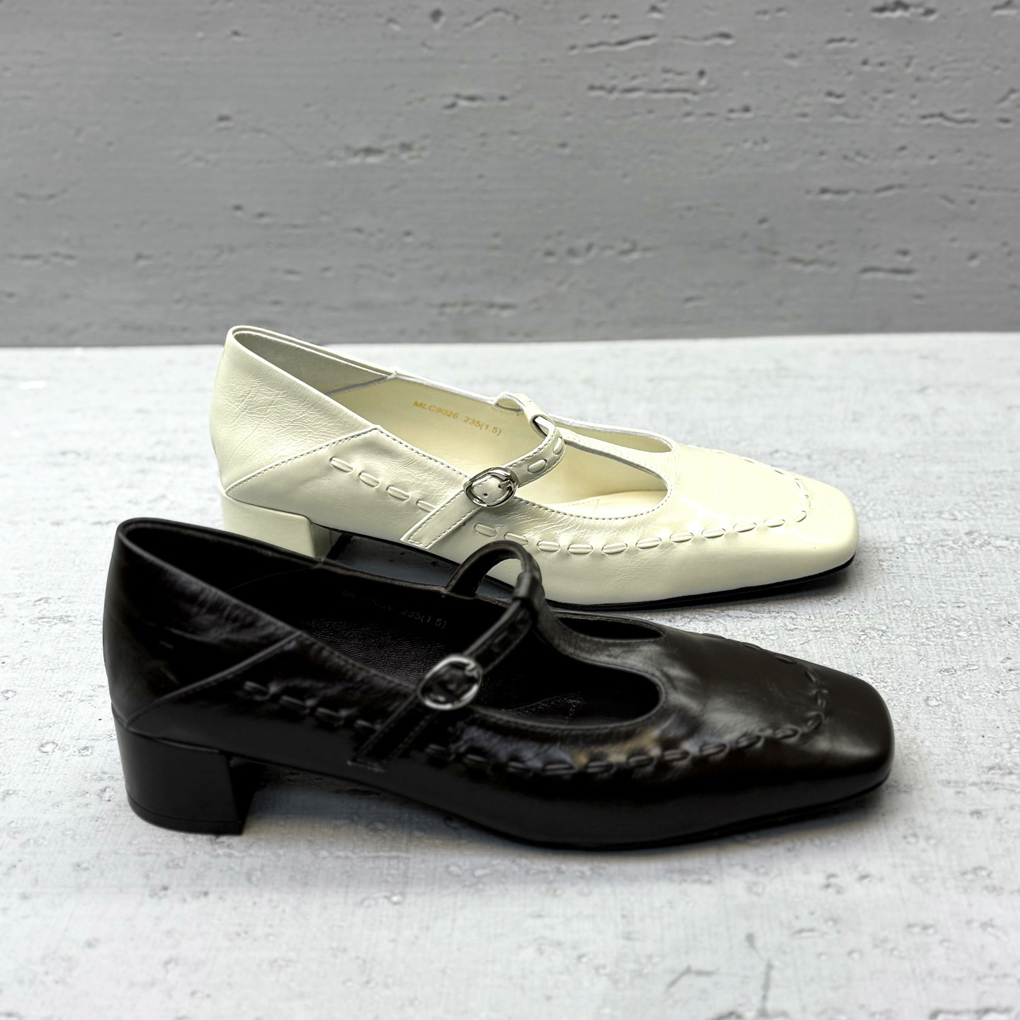 欧洲站欧货女鞋2026春新方头高跟鞋中跟粗跟一字扣带浅口百搭单鞋