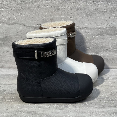 皮带扣加绒保暖套筒雪地靴短靴女
