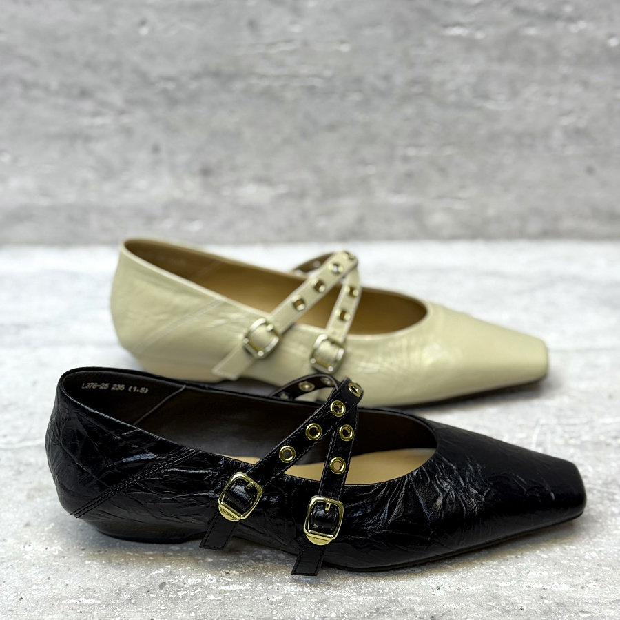 欧洲站女鞋2026春季新款真皮浅口交叉带低跟休闲法式气质百搭单鞋