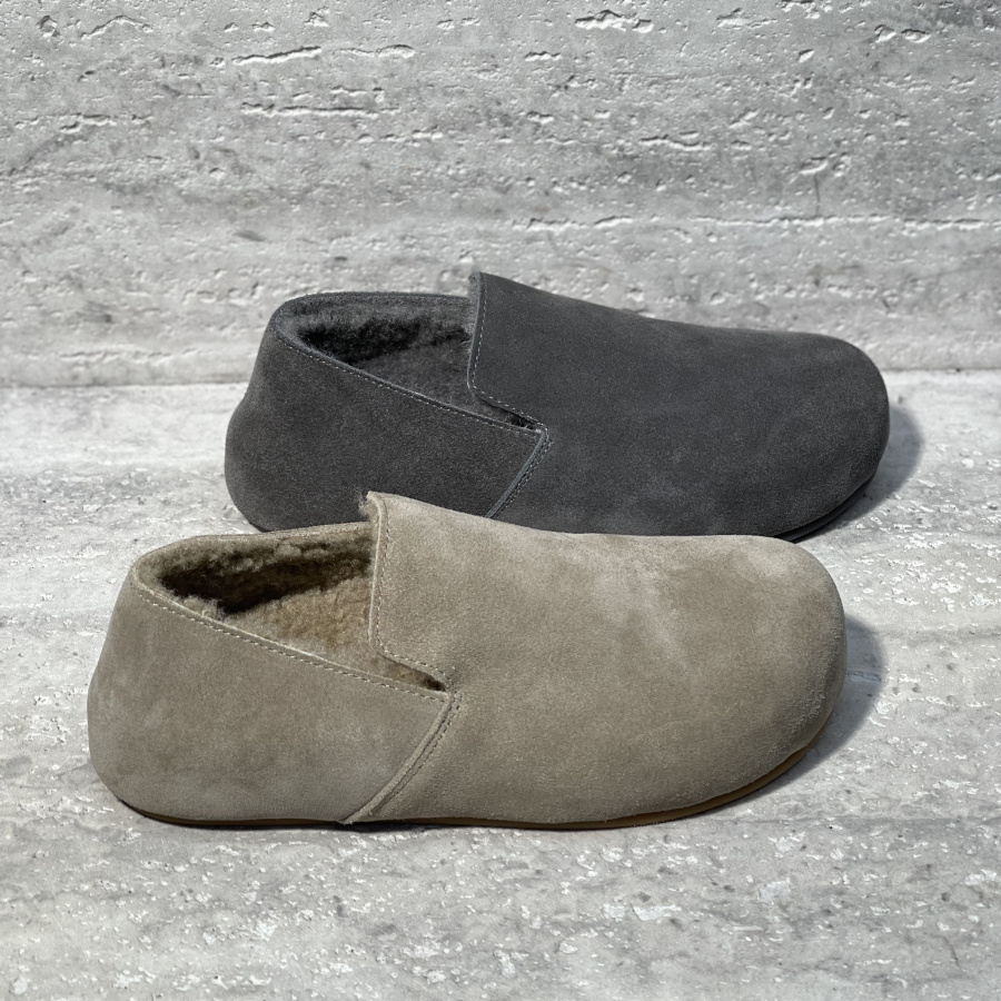 加绒保暖一脚蹬平底奶奶鞋棉鞋女