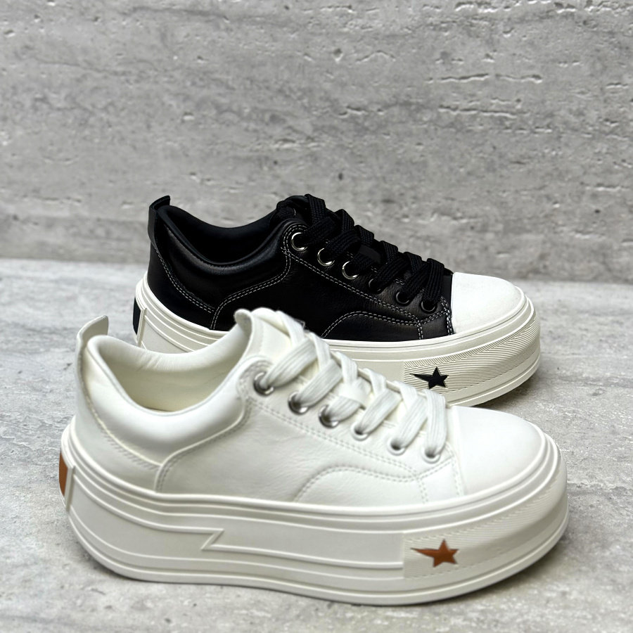 欧洲站女鞋2026春季新款真皮休闲松糕底系带圆头运动通勤休闲板鞋,女鞋,时尚休闲鞋,淘宝优惠券,粉丝福利购,淘宝优惠卷