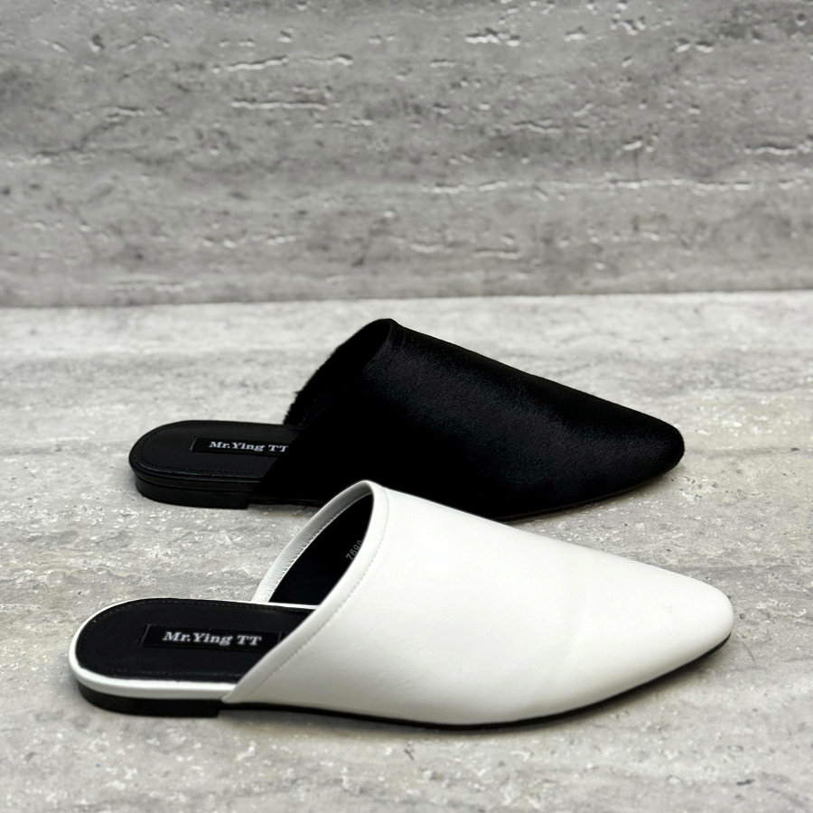 欧洲站欧货女鞋2026春夏新款真皮平底软百搭时尚懒人半托包头拖鞋,女鞋,包头拖,淘宝优惠券,粉丝福利购,淘宝优惠卷