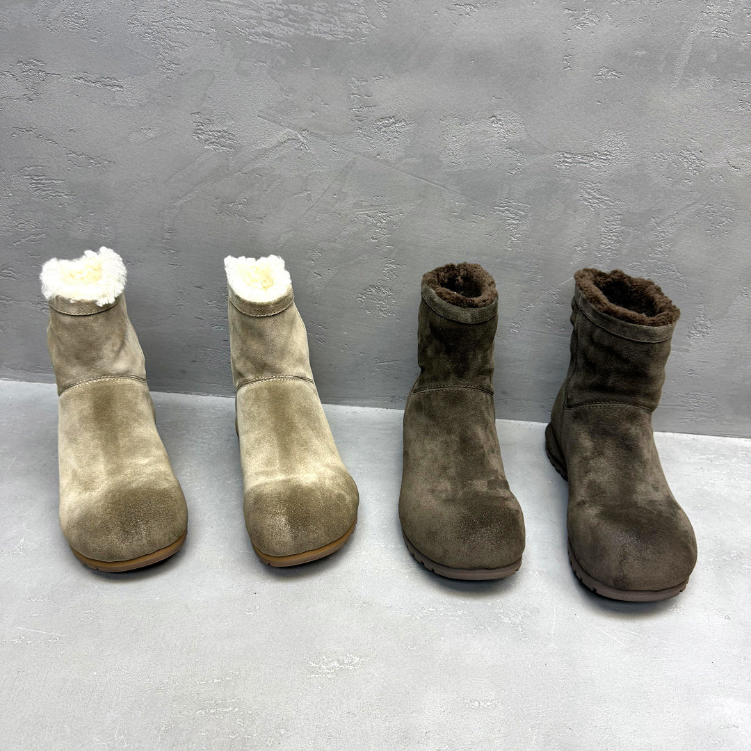 冬季真皮加绒保暖复古女雪地靴