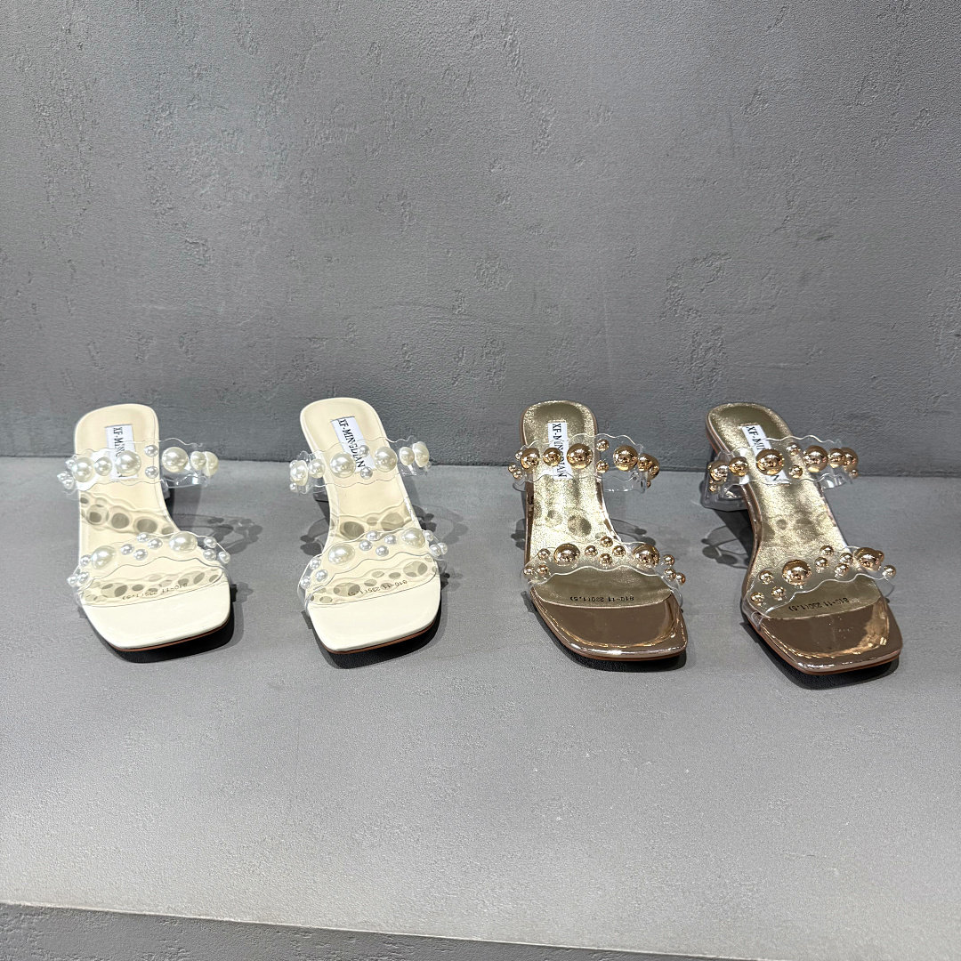 欧洲站欧货女拖2026夏新款软胶片钉珠一字拖外穿方头粗跟凉拖鞋女