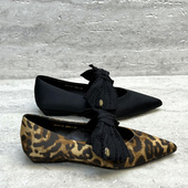 欧洲站欧货女鞋 大蝴蝶结尖头浅口真丝小低跟通勤单鞋 2026春季 新款