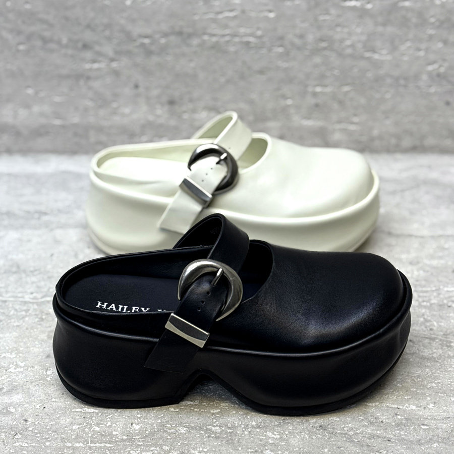 欧洲站欧货真皮女鞋2026春夏新款松糕厚底一字扣外穿包头拖鞋潮女