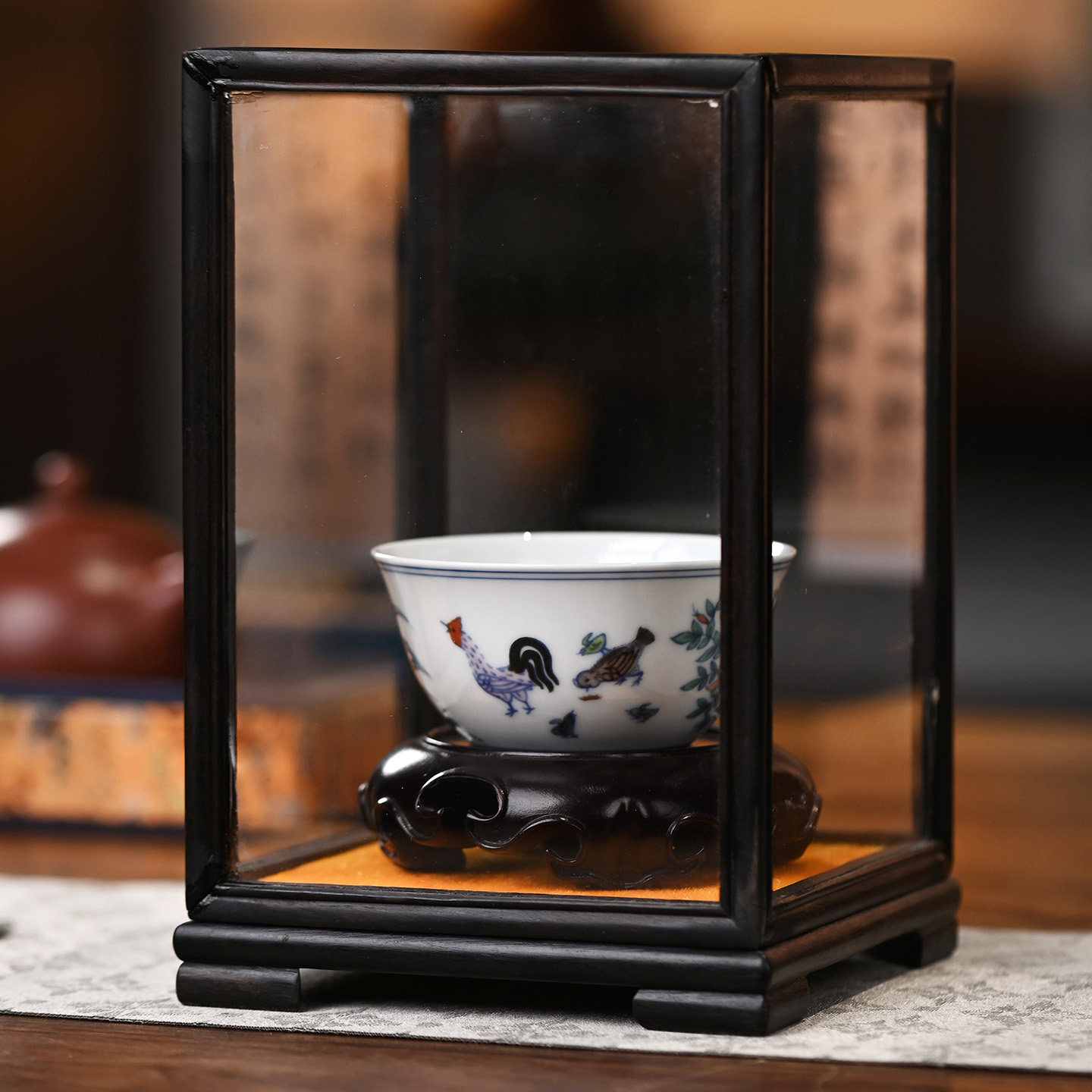 鸡缸杯景德镇釉下五彩青花瓷大明成化鸡缸杯主人杯功夫茶杯单杯图片