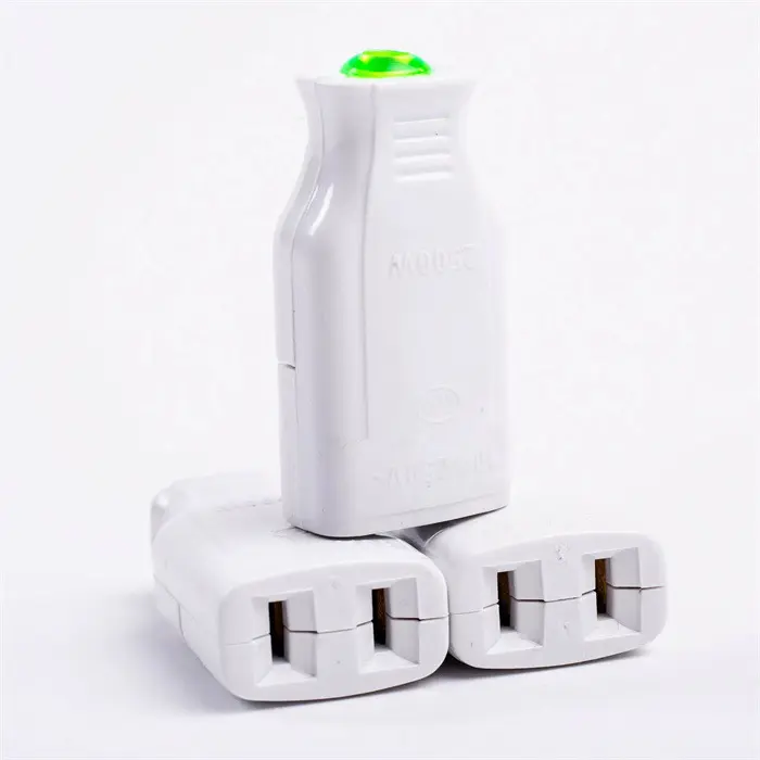 10A家用监控二孔子母插头延长转换接线插头防摔防爆二脚插孔插头