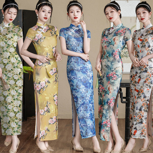 秀色梦舞中国风日常斜襟印花旗袍