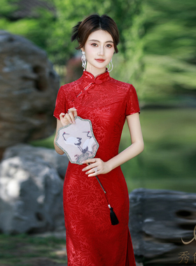 旗开得胜旗袍中考新款红色高考中考送考改良妈妈年轻小个子连衣裙