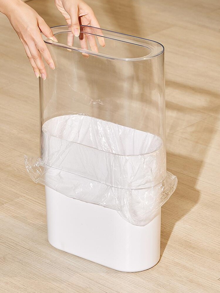 高颜值夹缝压圈垃圾桶家用客厅卧室办公室现代简约轻奢窄长方形u.