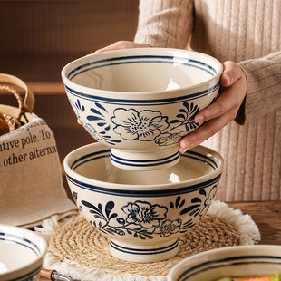 复古陶瓷面碗家用2026新款拉面碗泡面碗餐具吃面条汤大碗个人专用