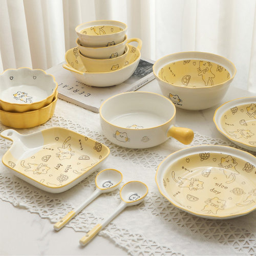 高颜值碗盘碟子套装家用陶瓷餐具