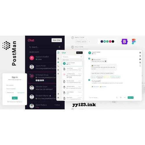 漂亮的聊天软件网页HTML5模板 源代码