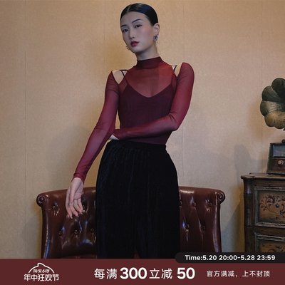 57中国风薄网纱网纱女