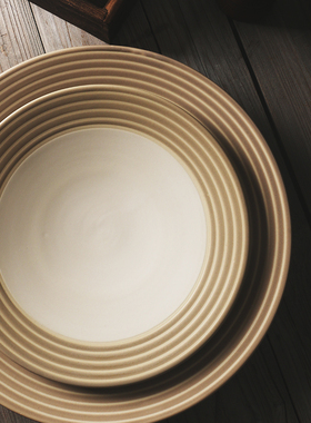 denby米色螺纹 【早餐盘 西餐盘 意面碗】酒店用品市场餐厅餐具盘