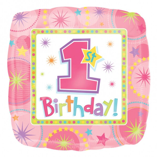 正版美国anagram高档庆典派对布置装饰飘空氦气球铝箔1岁明星女孩