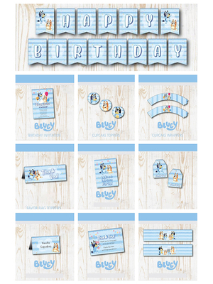 布鲁伊Bluey派对装饰贴纸