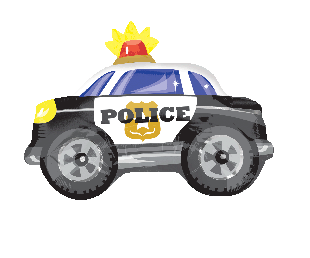 新款高档警察抓小偷派对警车police car进口铝箔飘空氦气球装饰