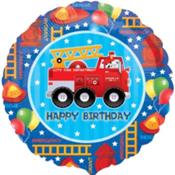 正版美国anagram高档庆典派对布置装饰飘空氦气球铝箔消防车生日