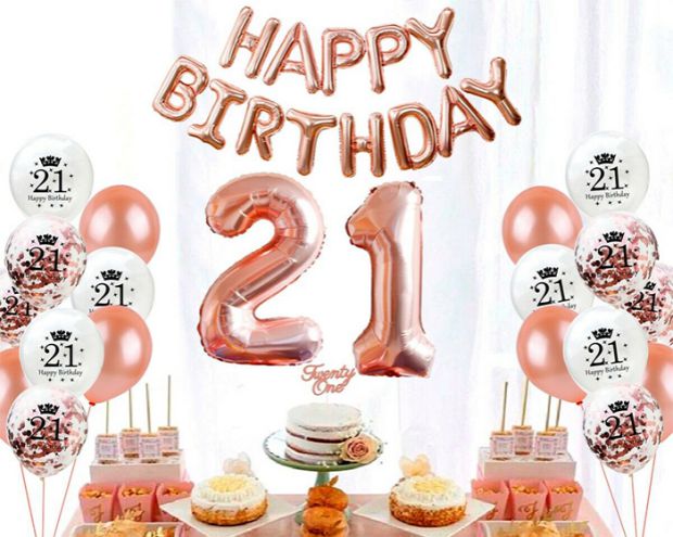 轻奢玫瑰金银粉色生日宴会充气数字母铝箔超轻铝膜泊气球装饰布置