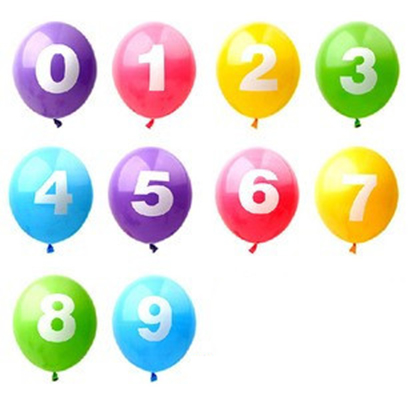 数字糖果色乳胶气球