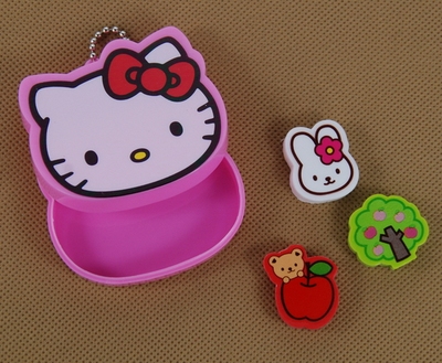 派对小礼物文具橡皮hellokitty造型橡皮和kitty头小盒子4件套装