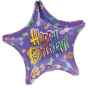 正版anagram生日派对布置装饰飘空气球紫色音符星星生日新品汽球