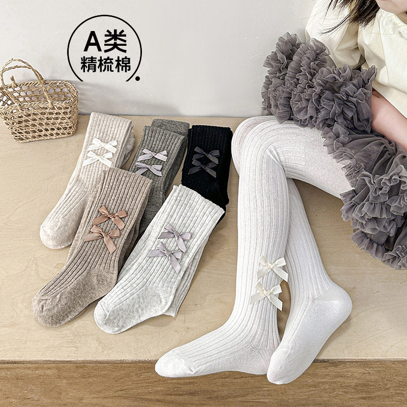儿童打底裤春秋款宝宝连体袜子婴儿小月龄大屁屁女童白色连裤袜